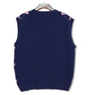 Golf Knickers: Men's Argyle Sweater Vest - Navy/Pink Clothing