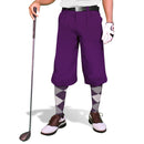Golf Knickers: Mens 'Par 4' Cotton/Ramie Golf Knickers - Purple Clothing