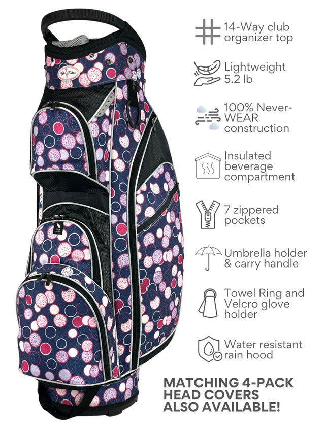 Taboo Fashions: Ladies Monaco Premium Lightweight Cart Bag - Poppin Bottles