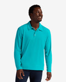 Caribbean Blue long sleeve polo