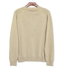 Golf Knickers: Men's Long Sleeve Solid Sweater - Khaki Clothing