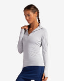 BloqUV: Women's UPF 50 Mock Zip Top (3001) - Soft Gray Clothing