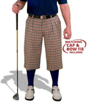 Golf Knickers: Mens 'Par 5' Limited Microfiber Golf Knickers Bow Tie & Cap - Saratoga Clothing