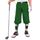Golf Knickers: Mens 'Par 4' Cotton/Ramie Golf Knickers - Dark Green Clothing