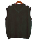 Golf Knickers: Men's Argyle Sweater Vest - Olive/White Clothing