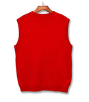 Golf Knickers: Men's Solid Sweater Vest - Red Clothing