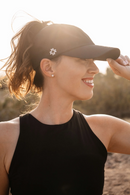 VimHue: Women's Sun Goddess UPF 50+ Ponytail Cap - Black Hats