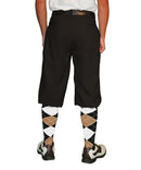 Golf Knickers: Mens 'Par 3' Microfiber Golf Knickers - Black Clothing