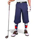 Golf Knickers: Mens 'Par 4' Cotton/Ramie Golf Knickers - Navy Clothing