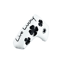 Black Clover Live Lucky Blade Putter Cover - Live Lucky White and Red Golf