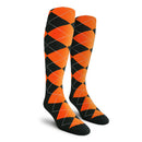 Golf Knickers: Ladies Over-The-Calf Argyle Socks - Black/Orange Socks