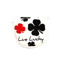 Black Clover Live Lucky Mallet Putter Cover - Live Lucky White and Red Golf