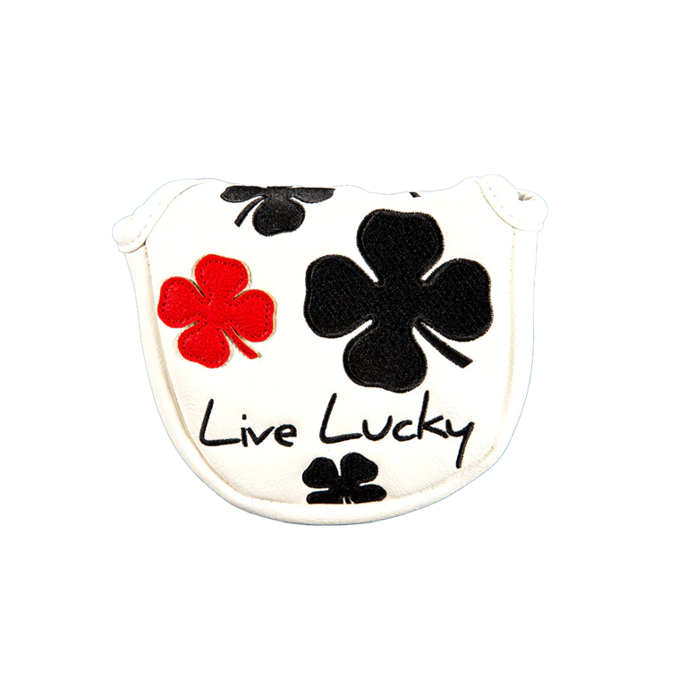 Black Clover Live Lucky Mallet Putter Cover - Live Lucky White and Red