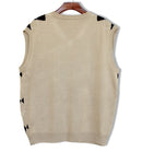 Golf Knickers: Men's Argyle Sweater Vest - Khaki/Black Clothing