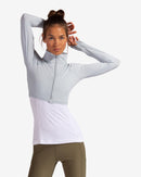 BloqUV: Women's UPF 50 Full Zip Crop Top (4010) - Soft Gray Clothing