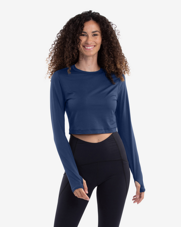 BloqUV: Women's UPF 50 Everyday Crop Top (4015) - Navy