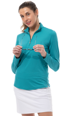 SanSoleil: Ladies UPF 50 SunGlow Zip Mock - 900434 Clothing