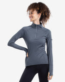 BloqUV: Women's UPF 50 Mock Zip Top (3001) - Smoke Clothing