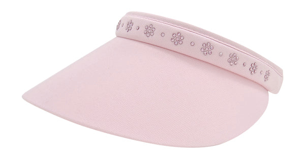 Dolly Mama Ladies Full Clip-On Visor - Phoebe with Crystal Flowers