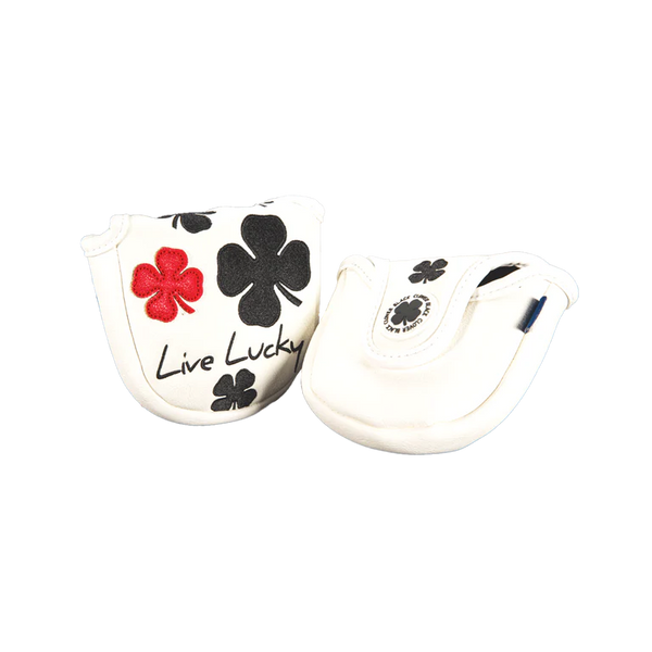 Black Clover Live Lucky Mallet Putter Cover - Live Lucky White and Red