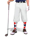 Golf Knickers: Mens 'Par 4' Cotton/Ramie Golf Knickers - White Clothing