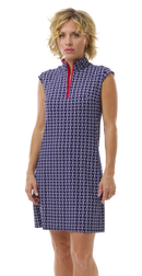 SanSoleil: Ladies UPF 50 SolStyle Cool ICE Sleeveless Zip Mock Dress - 900722I Clothing