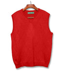 Golf Knickers: Men's Solid Sweater Vest - Red Clothing