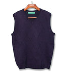 Golf Knickers: Men's Solid Sweater Vest - Navy Clothing