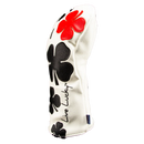 Black Clover Live Lucky Driver Headcover - Live Lucky White and Red Golf