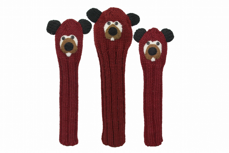 Sunfish: Hand-Knit Wool Animal Headcover Set (Driver, Fairway, & Hybrid)