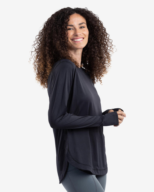 BloqUV: Women's UPF 50 Relaxed Scalloped Top (2015) - Black