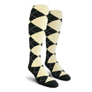 Golf Knickers: Men's Over-The-Calf Argyle Socks - Black/Natural Socks