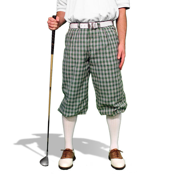green, white plaid golf knickers