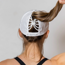 VimHue: Women's Sun Goddess UPF 50+ Ponytail Cap - White Hats