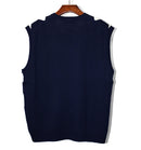 Golf Knickers: Men's Argyle Sweater Vest - Navy/White Clothing