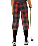 Golf Knickers: Ladies 'Par 5' Plaid Golf Knickers & Cap - Black Stewart Clothing