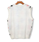 Golf Knickers: Men's Argyle Sweater Vest - White/Pink/Black Clothing