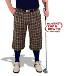 Knickers: Mens 'Par 5' Limited Microfiber Golf Knickers Bow Tie & Cap - Carolina Clothing