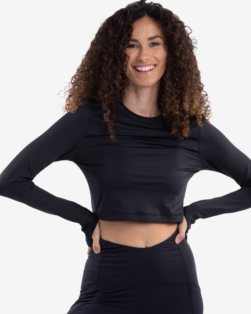 BloqUV: Women's UPF 50 Everyday Crop Top (4015) - Black