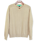 Golf Knickers: Men's Long Sleeve Solid Sweater - Khaki Clothing