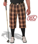Golf Knickers: Mens 'Par 5' Limited Microfiber Golf Knickers Bow Tie & Cap - Amsterdam Clothing