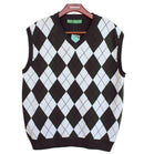 Golf Knickers: Men's Argyle Sweater Vest - Olive/White Clothing