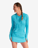 BloqUV: Women's UPF 50 Hoodie Dress (2009) - Light Turquoise Clothing