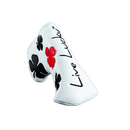 Black Clover Live Lucky Blade Putter Cover - Live Lucky White and Red Golf