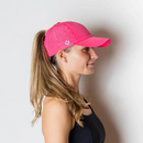VimHue: Women's Sun Goddess UPF 50+ Ponytail Cap - Hot Pink Hats