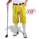 Golf Knickers: Mens Plaid 'Limited Edition' Golf Knickers & Cap - Yellow Clothing