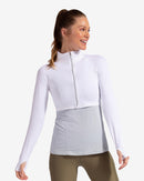 BloqUV: Women's UPF 50 Full Zip Crop Top (4010) - White Clothing