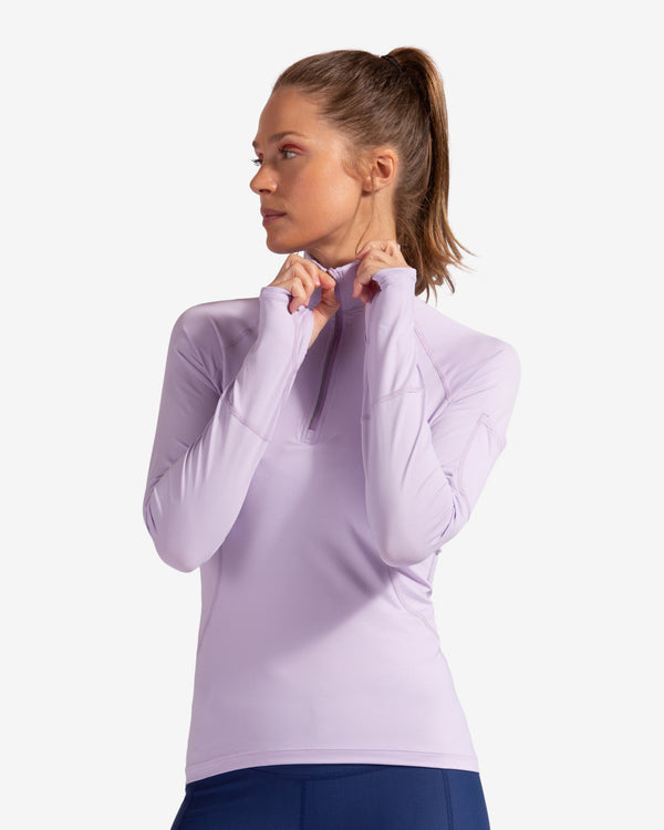 Lavender zip mock