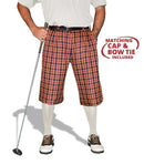 Golf Knickers: Mens 'Par 5' Limited Microfiber Golf Knickers Bow Tie & Cap - Admiral Clothing