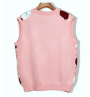 Golf Knickers: Men's Argyle Sweater Vest - Pink/Maroon/White Clothing